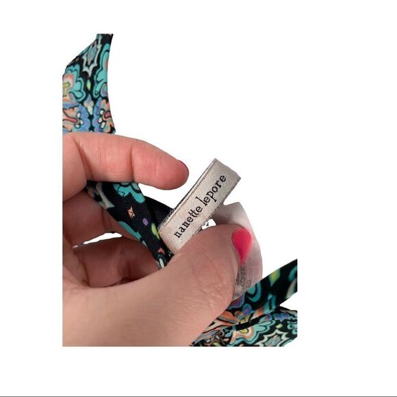 Nanette Lepore Paloma Goddess Black & Multi Color Embroidered One Piece Swimsuit - Picture 10 of 10